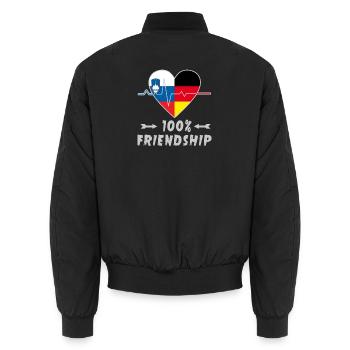 Slowenien und Deutschland 100% Freundschaft - Unisex Bomberjacke - Schwarz - Hinten - AI Model Male 185 light (185cm)