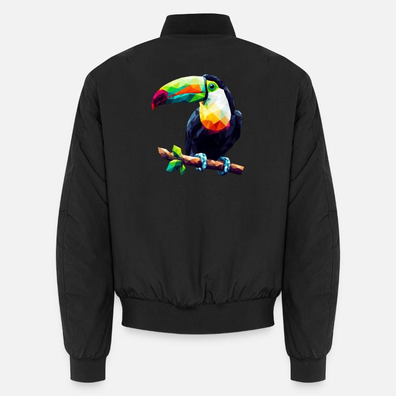 Polygonaler Tukan - Unisex Bomberjacke - Schwarz