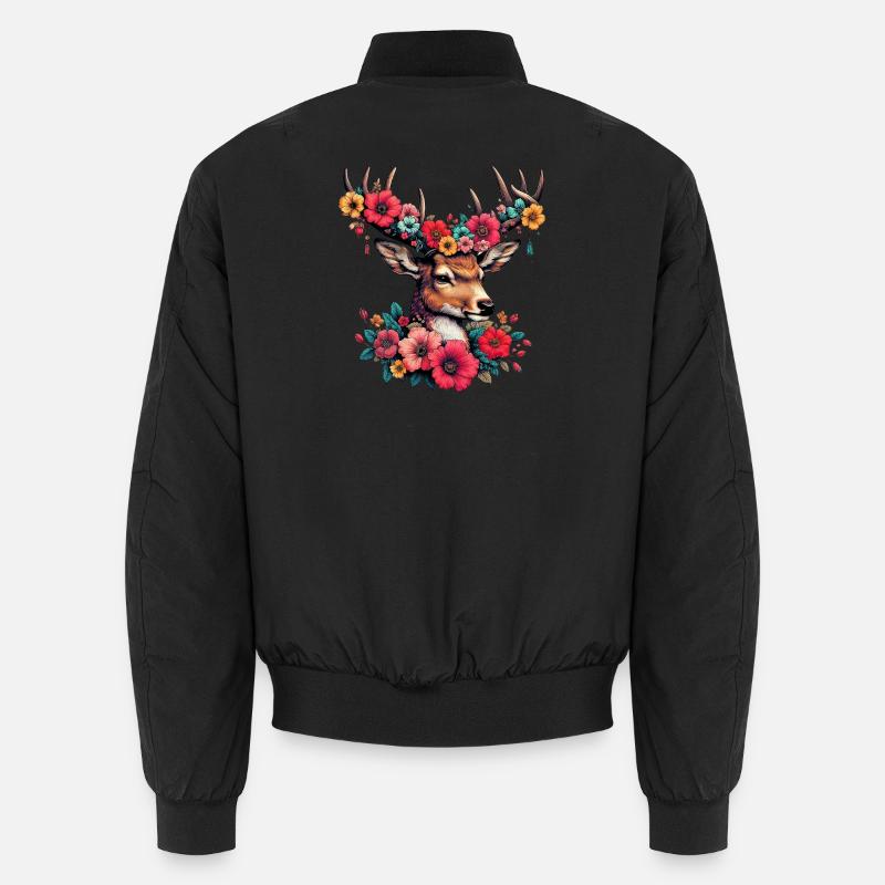 Hirsch - Unisex Bomberjacke - Schwarz