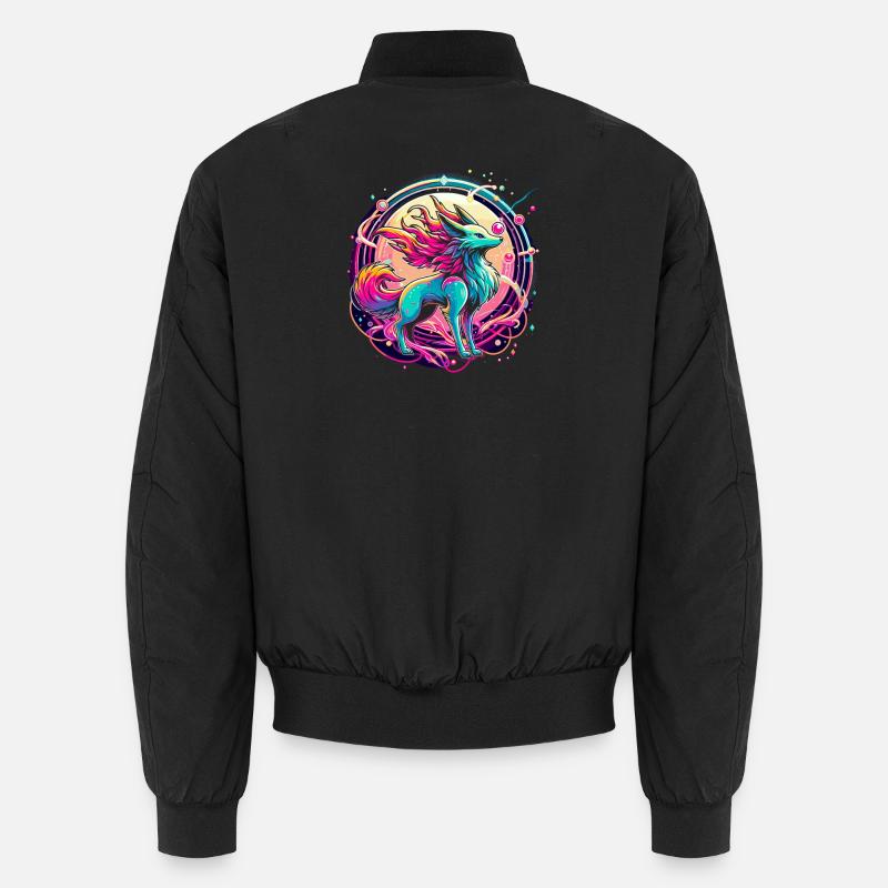 Psychedelische Fuchs Kunst - Unisex Bomberjacke - Schwarz