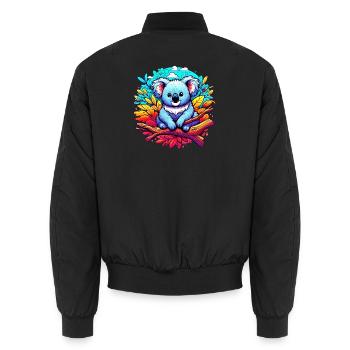 Koala - Unisex Bomberjacke - Schwarz - Hinten - AI Model Male 185 light (185cm)
