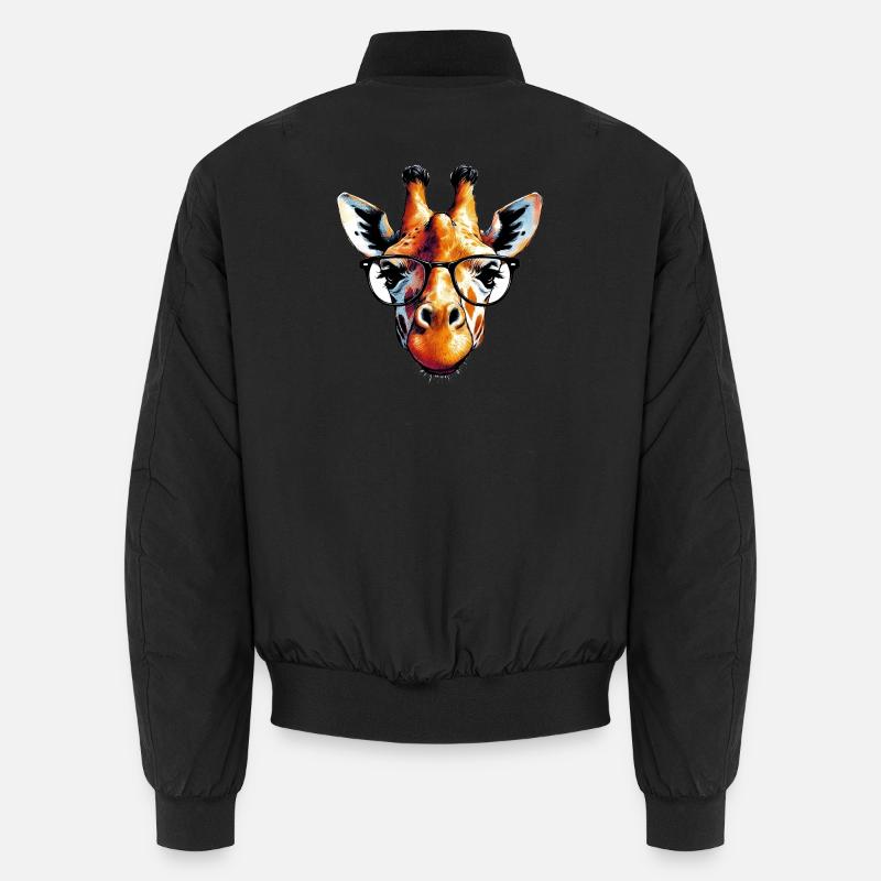 Giraffe mit Brille Unisex Bomberjacke