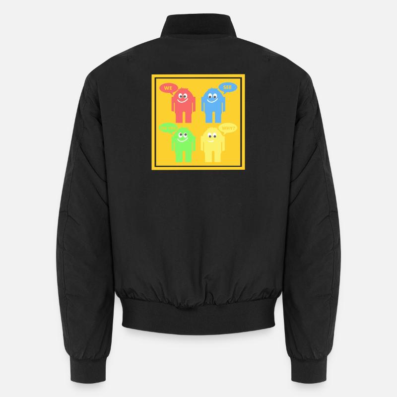 Lustige Männchen - Unisex Bomberjacke - Schwarz