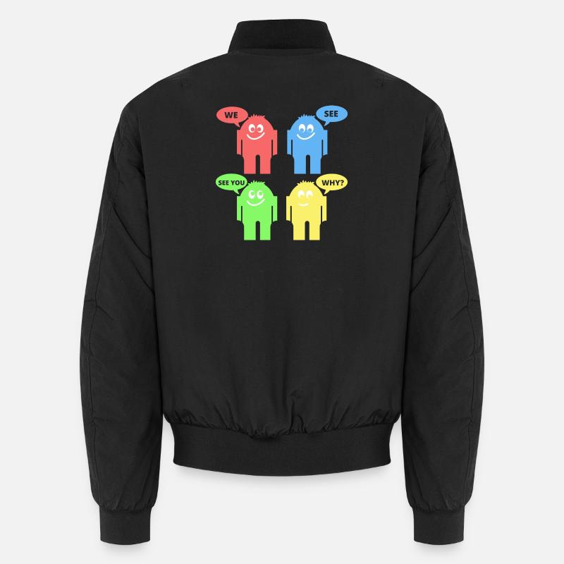 Lustige Männchen - Unisex Bomberjacke - Schwarz