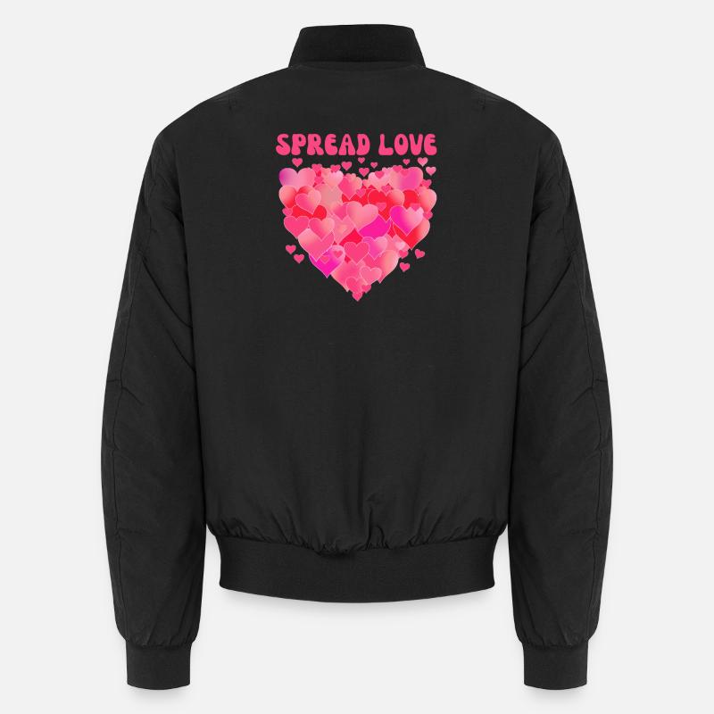 Spread love - Unisex Bomber Jacket - black
