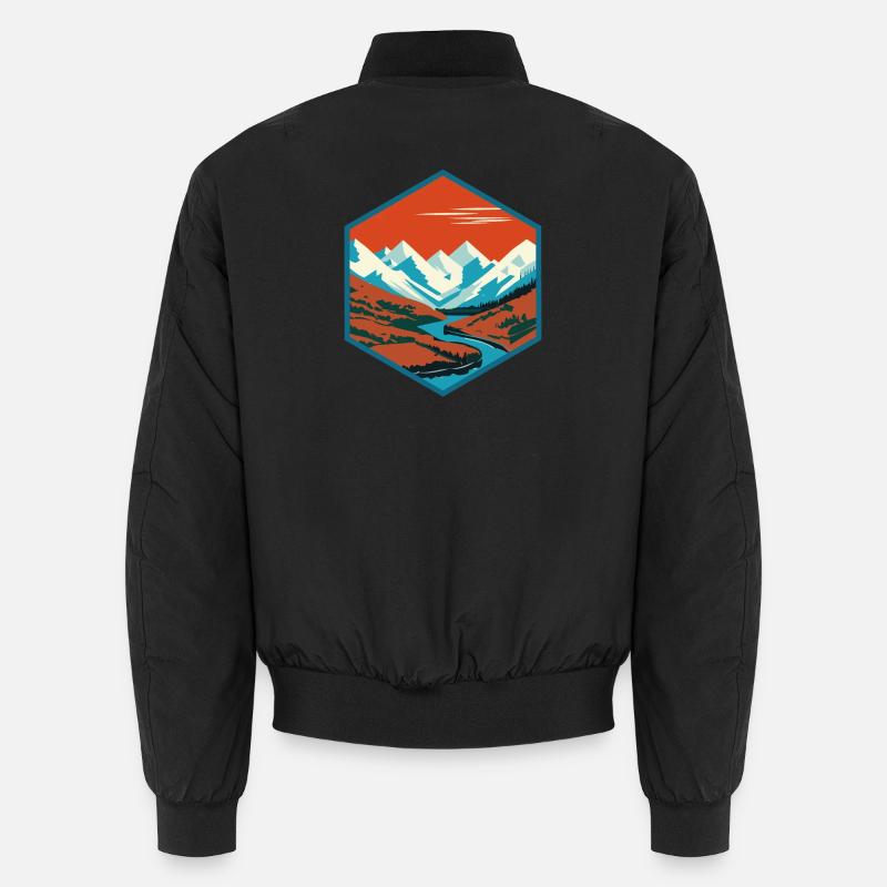 Sunset in the mountains - Unisex Bomber Jacket - black