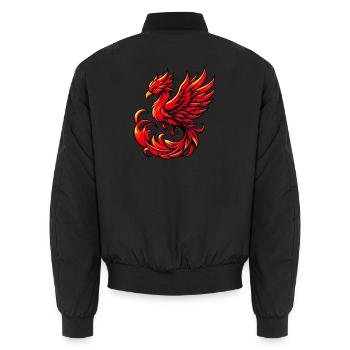 Red Phoenix - Unisex Bomber Jacket - black - Back - AI Model Male 185 light (185cm)