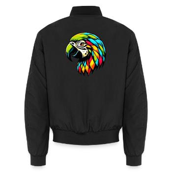 Perroquet arlequin - Bomber unisexe - noir - Dos - AI Model Male 185 light (185cm)