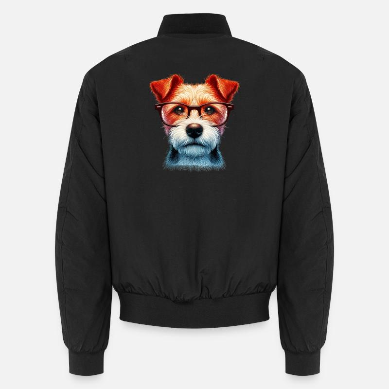 Hund mit Brille Unisex Bomberjacke