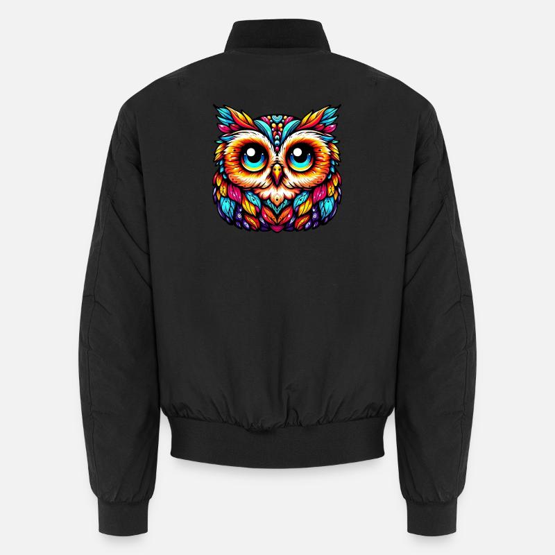 Owl - Unisex Bomber Jacket - black