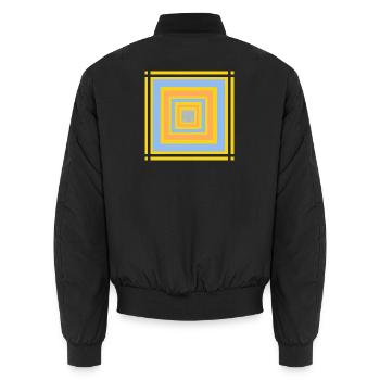 Geometrische Farbenspiele Muster - Unisex Bomberjacke - Schwarz - Hinten - AI Model Male 185 light (185cm)