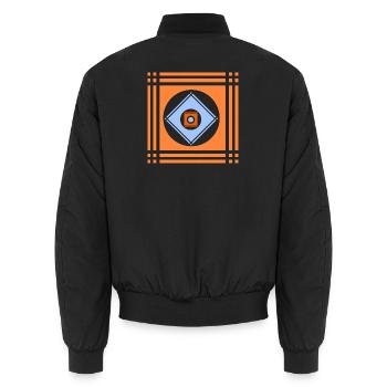 Geometric play of colours in a square - Unisex Bomber Jacket - black - Back - AI Model Male 185 light (185cm)