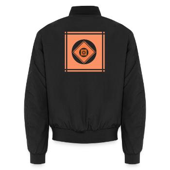 Geometric play of colours - Unisex Bomber Jacket - black - Back - AI Model Male 185 light (185cm)