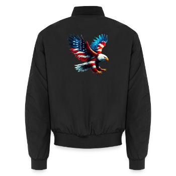 Adler Flagge USA USA Amerikanisch - Unisex Bomberjacke - Schwarz - Hinten - AI Model Male 185 light (185cm)