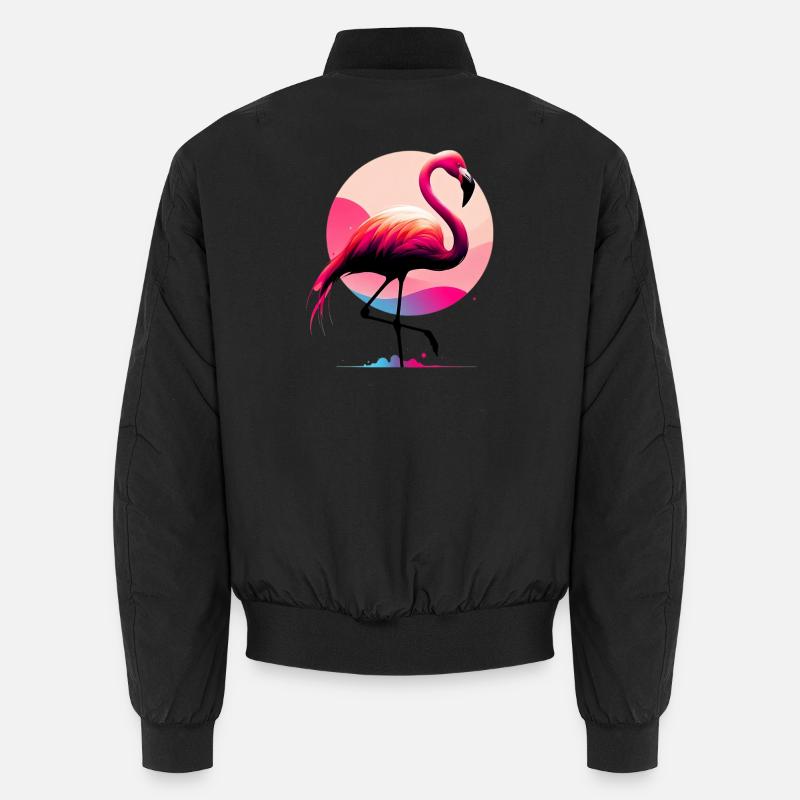 Flamingo - Unisex Bomberjacke - Schwarz