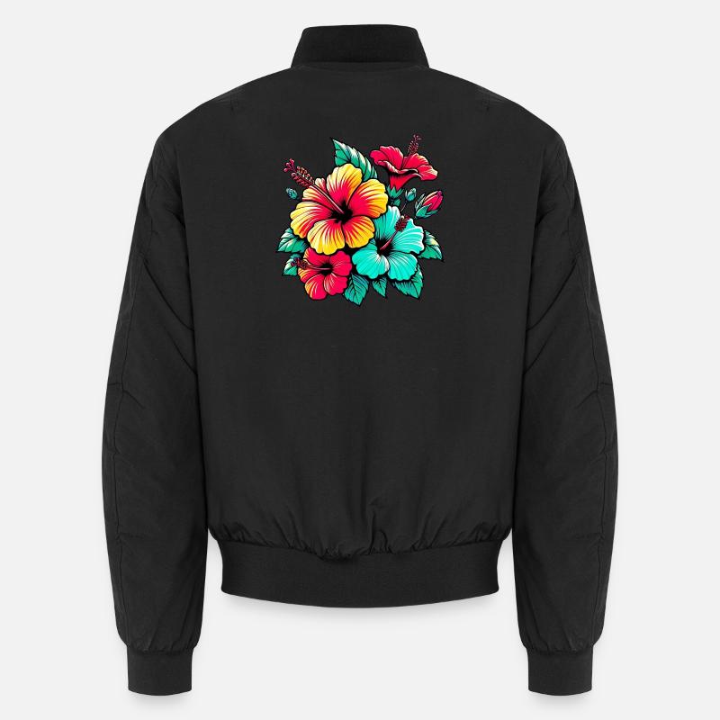 Hibiscus Flowers Unisex Bomber Jacket