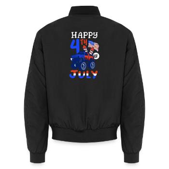 Fröhlichen 4. Juli - Unisex Bomberjacke - Schwarz - Hinten - AI Model Male 185 light (185cm)