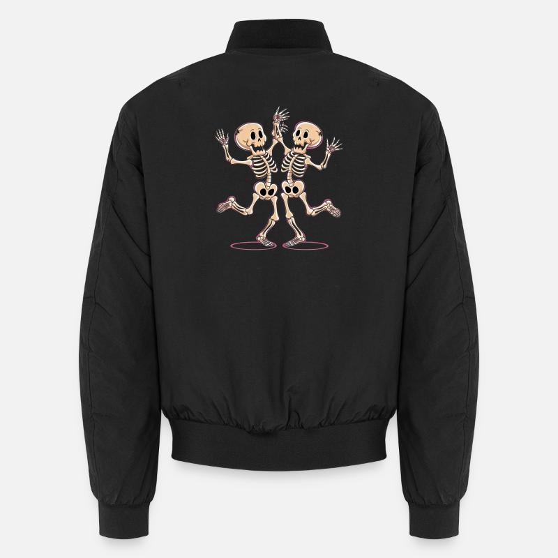 Figurines de squelette de danse joyeuse Bomber unisexe