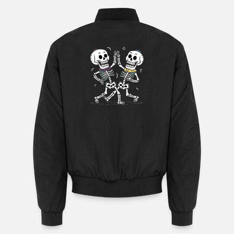 Dancing Skeleton Couples with colorful scarves Unisex Bomber Jacket