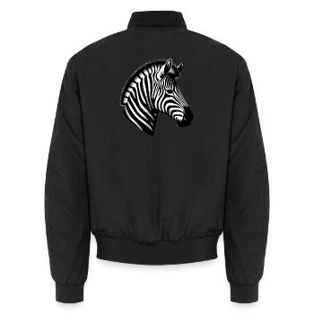 Zebra - Unisex Bomberjacke - Schwarz - Hinten - AI Model Male 185 light (185cm)