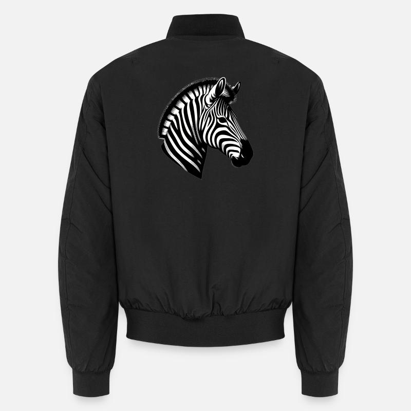 Zebra - Unisex Bomber Jacket - black