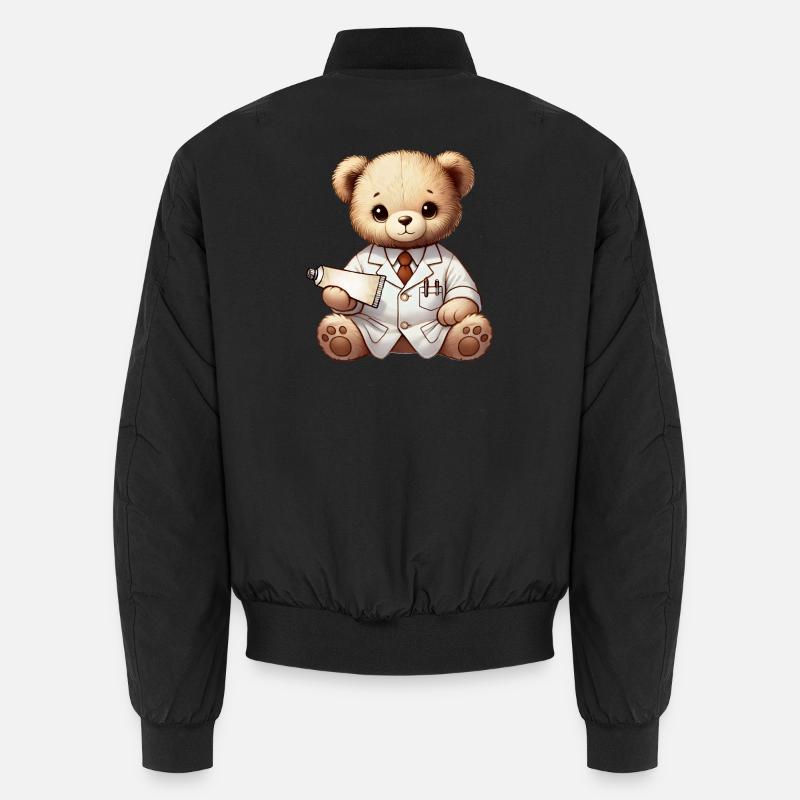 cute cuddly toy teddy apothecary with ointment Unisex Bomber Jacket