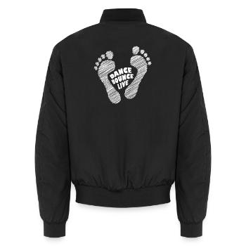 Dance Bounce Live pieds nus naturels coureurs blanc - Bomber unisexe - noir - Dos - AI Model Male 185 light (185cm)