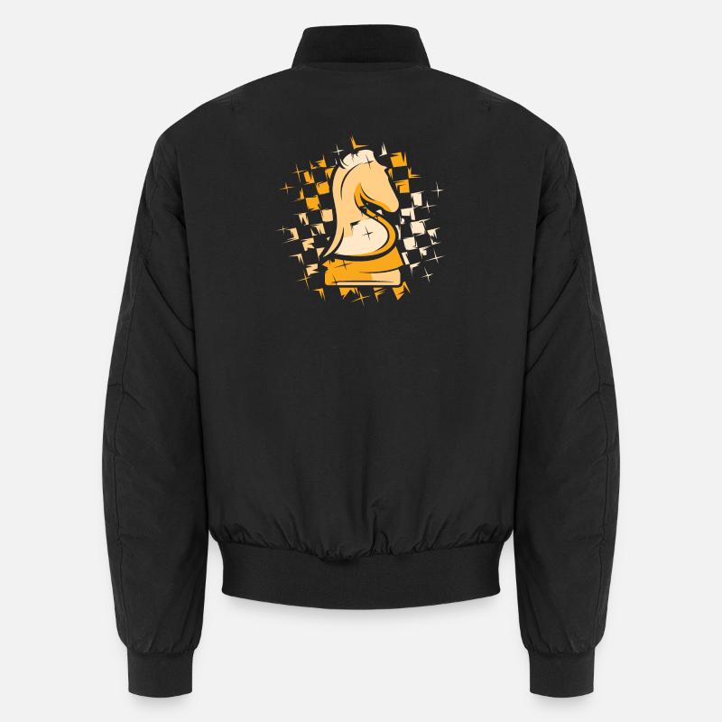 Chess Knight Couleurs Chess Pattern Illustration Bomber unisexe
