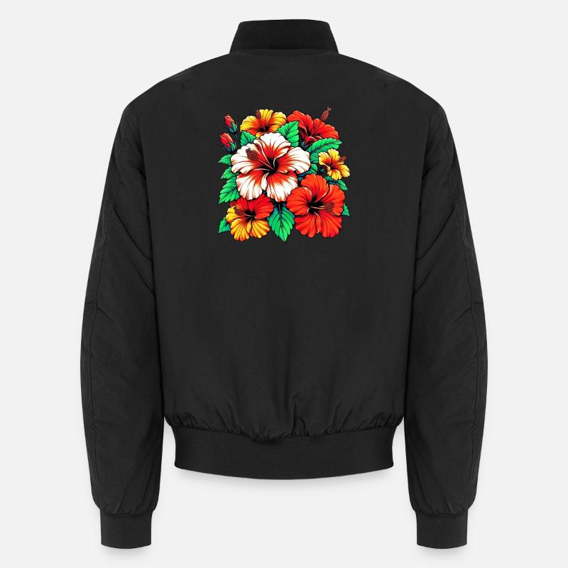 Fleurs d’hibiscus Bomber unisexe