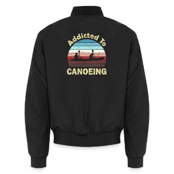 Canoe Canoeist - Unisex Bomber Jacket - black - Back - AI Model Male 185 light (185cm)