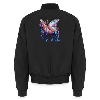 Cheval papillon - Bomber unisexe - noir - Dos - AI Model Male 185 light (185cm)