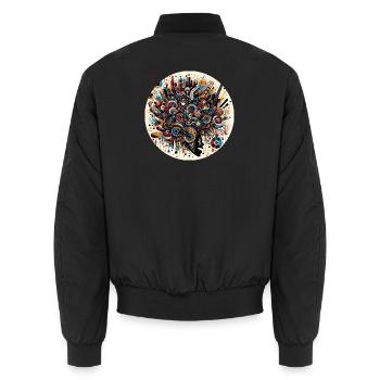 Afro Style Explosion Musicale Abstraite - Bomber unisexe - noir - Dos - AI Model Male 185 light (185cm)