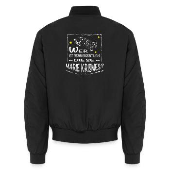 Wer ist denn eigentlich diese MARIE Krismes - Unisex Bomberjacke - Schwarz - Hinten - AI Model Male 185 light (185cm)