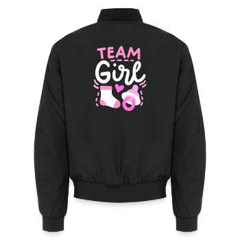 Gender Reveal Party Team Mädchen - Unisex Bomberjacke - Schwarz - Hinten - AI Model Male 185 light (185cm)