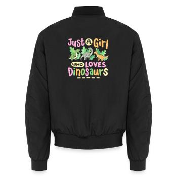 Dinosaurier Dinosaurierliebhaber Mädchen - Unisex Bomberjacke - Schwarz - Hinten - AI Model Male 185 light (185cm)