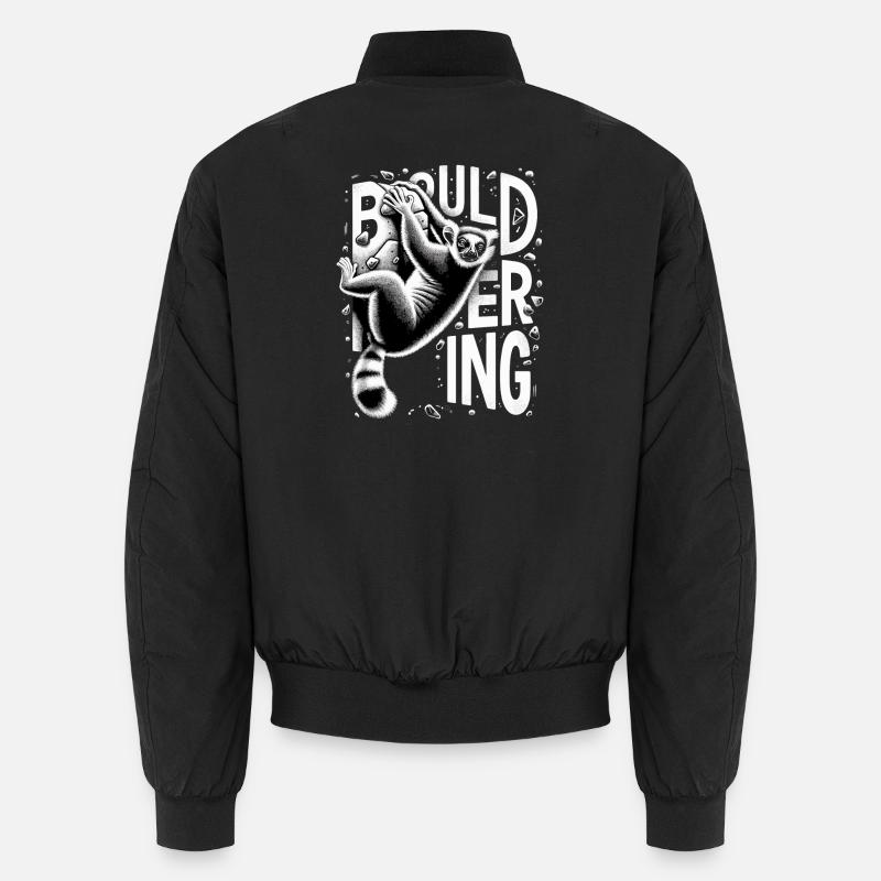 Bouldern Lemur Klettern Geschenk - Unisex Bomberjacke - Schwarz