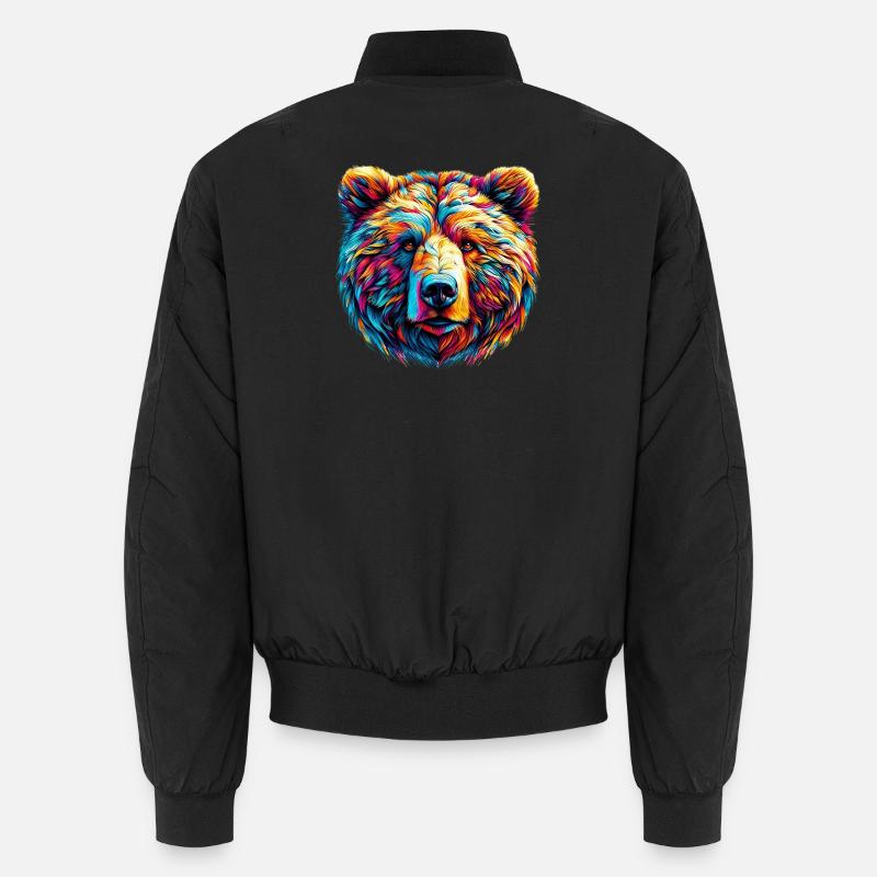 Bear - Unisex Bomber Jacket - black