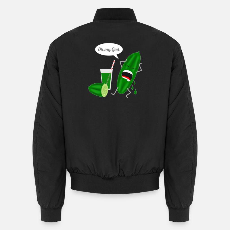 Humorvolles Gurkendesign mit Schrei - Unisex Bomberjacke - Schwarz
