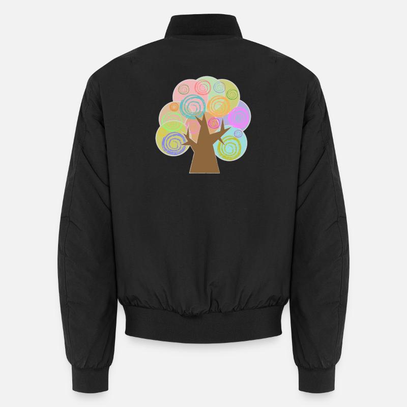 Baum Minimalistisch - Unisex Bomberjacke - Schwarz
