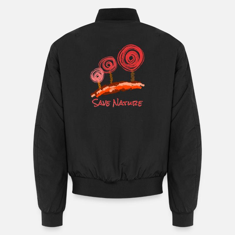 Bäume Abstrakt mit Schrift Unisex Bomberjacke
