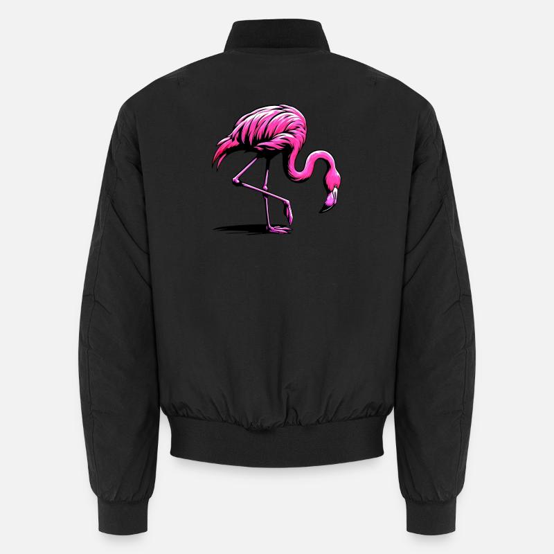 Flamingo - Unisex Bomber Jacket - black