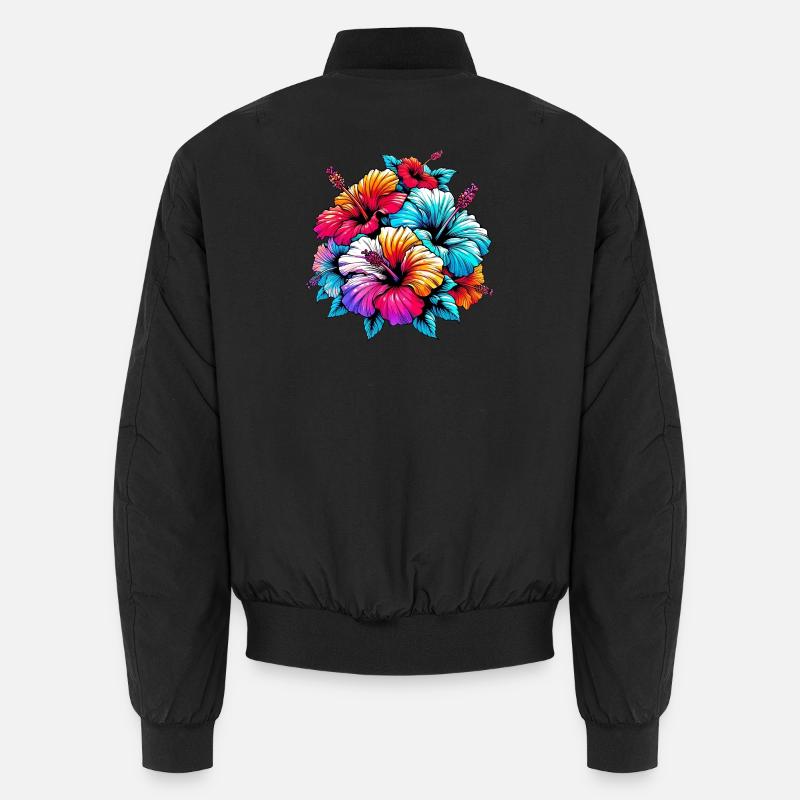 Hibiskusblüten Unisex Bomberjacke