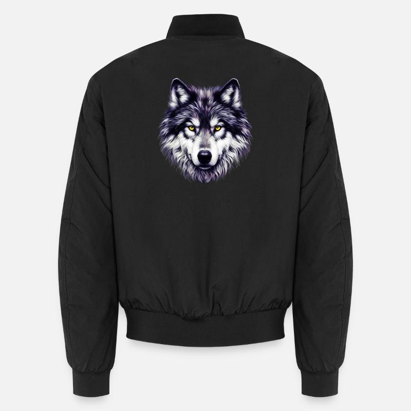 Wolf - Unisex Bomberjacke - Schwarz