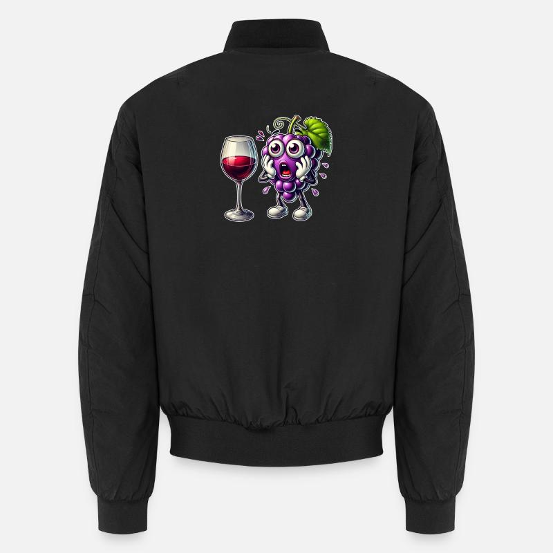 Funny wine grape design - Unisex Bomber Jacket - black