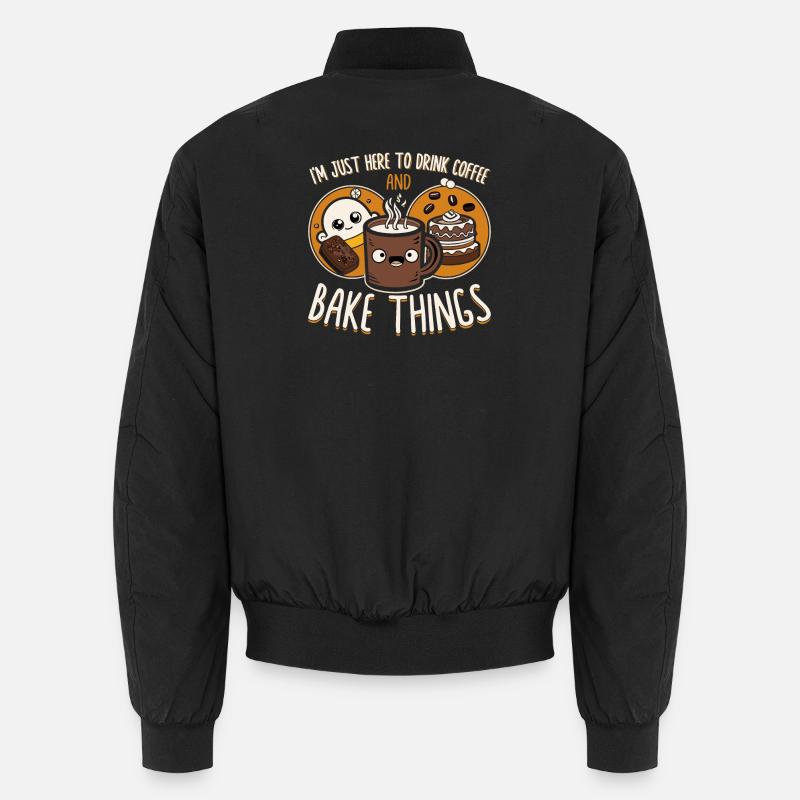 Coffee and Baking Saying Illustration Unisex Bomber Jacket