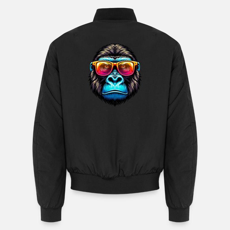 Gorillas with sunglasses - Unisex Bomber Jacket - black