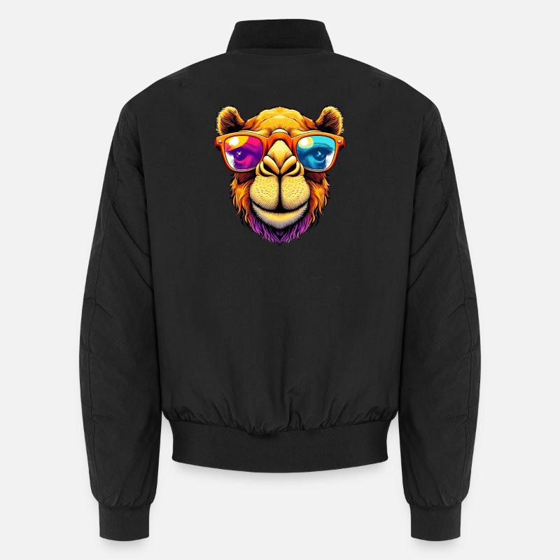 Camel with sunglasses Unisex Bomber Jacket