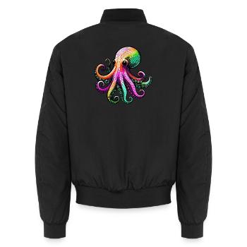 Pieuvre - Bomber unisexe - noir - Dos - AI Model Male 185 light (185cm)