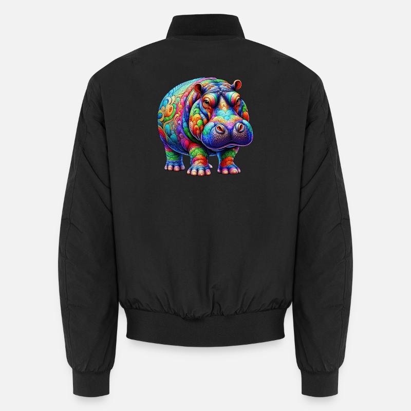 Nilpferd - Unisex Bomberjacke - Schwarz