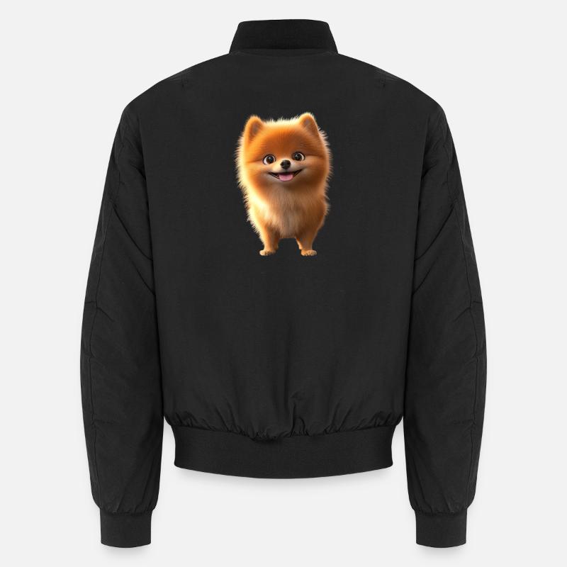 Zwergspitz Pommeraner Pom Süßer Deutscher Spitz - Unisex Bomberjacke - Schwarz